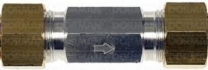 Dorman Fuel Line Check Valve, OE Solutions™, 3/8 Inch Inlet/ 3/8 Inch Outlet, Swing Check Valve, Silver, Steel, Clamshell – 800-196