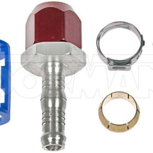 Dorman Hose End Fitting, OE Solutions ™, 3/8 Inch Aluminum Line, 6 Hose, Straight, Single, Clamshell – 800-676