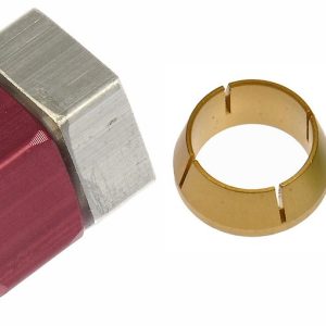 Dorman Fitting Plug/ Fitting Cap, OE Solutions ™, 5/8 Inch Compression Block Off Cap, Anodized, Red Cap/ Gold Ferrule/ Green Seal, Aluminum – 800-995