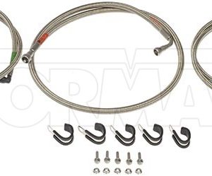 Dorman Fuel Line, OE Solutions ™, 57 Inch/ 64 Inch Length, 13.5 Millimeter/ 12 Millimeter Outside Diameter, Silver, Stainless Steel/ PTFE – 819-001