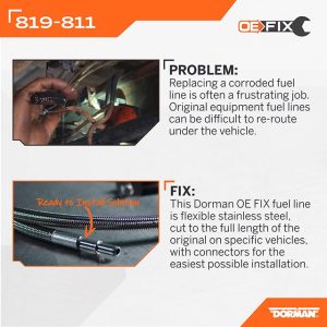 Dorman Fuel Line, OE Solutions™, Flexible, 34 Inch/ 46 Inch/ 81 Inch Length – 819-812