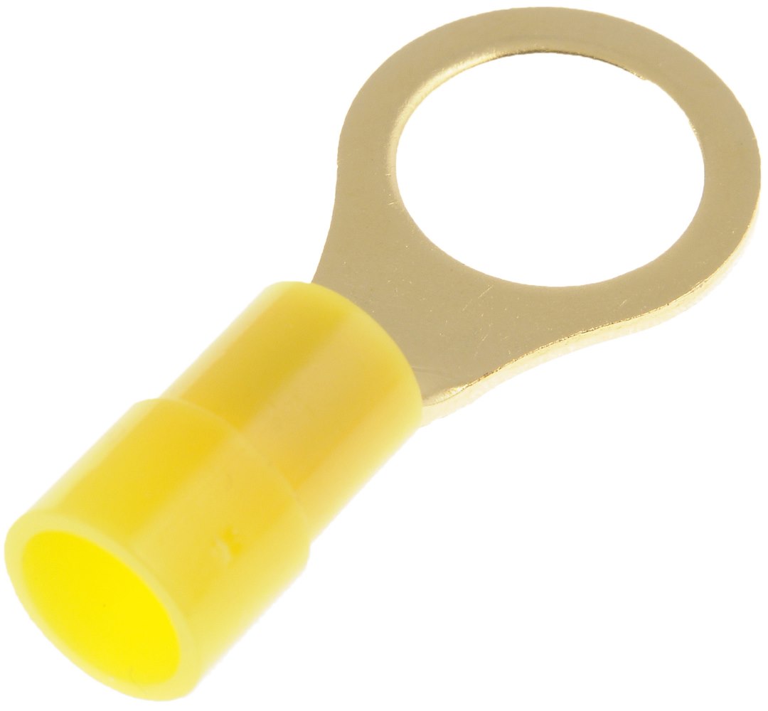 Dorman Wire Terminal End, Conduct-Tite®, 3/8 Inch Ring Terminal, 12-10 Gauge Wire, Yellow, Pack of 10 – 84533
