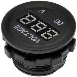 Dorman Gauge Voltmeter, 2-1/16 Inch Diameter, Full Sweep Mechanical, Digital, 0-24 Volts, Black Face/ White Markings/ Red Indicator – 84621