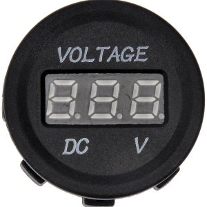Dorman Gauge Voltmeter, 2-1/16 Inch Diameter, Full Sweep Mechanical, Digital, 0-24 Volts, Black Face/ White Markings/ Red Indicator – 84621