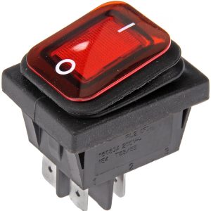 Dorman Multi Purpose Switch, Conduct-Tite ®, 12 Volt, 16 Amp Max, Rocker, Rectangular, Illuminated, Red, Without Safety Cover – 84824