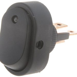 Dorman Multi Purpose Switch, Conduct-Tite ®, 12 Volt, 30 Amp Max, Rocker, Oval, Illuminated, Black with Blue LED, Without Safety Cover – 84841