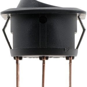 Dorman Multi Purpose Switch, Conduct-Tite ®, 12 Volt, 25 Amp Max, Rocker, Round, Illuminated, Black with Red LED, Without Safety Cover – 84880