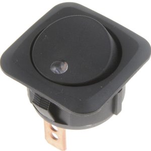 Dorman Multi Purpose Switch, Conduct-Tite ®, 12 Volt, 25 Amp Max, Rocker, Round, Illuminated, Black with Blue LED, Without Safety Cover – 84881