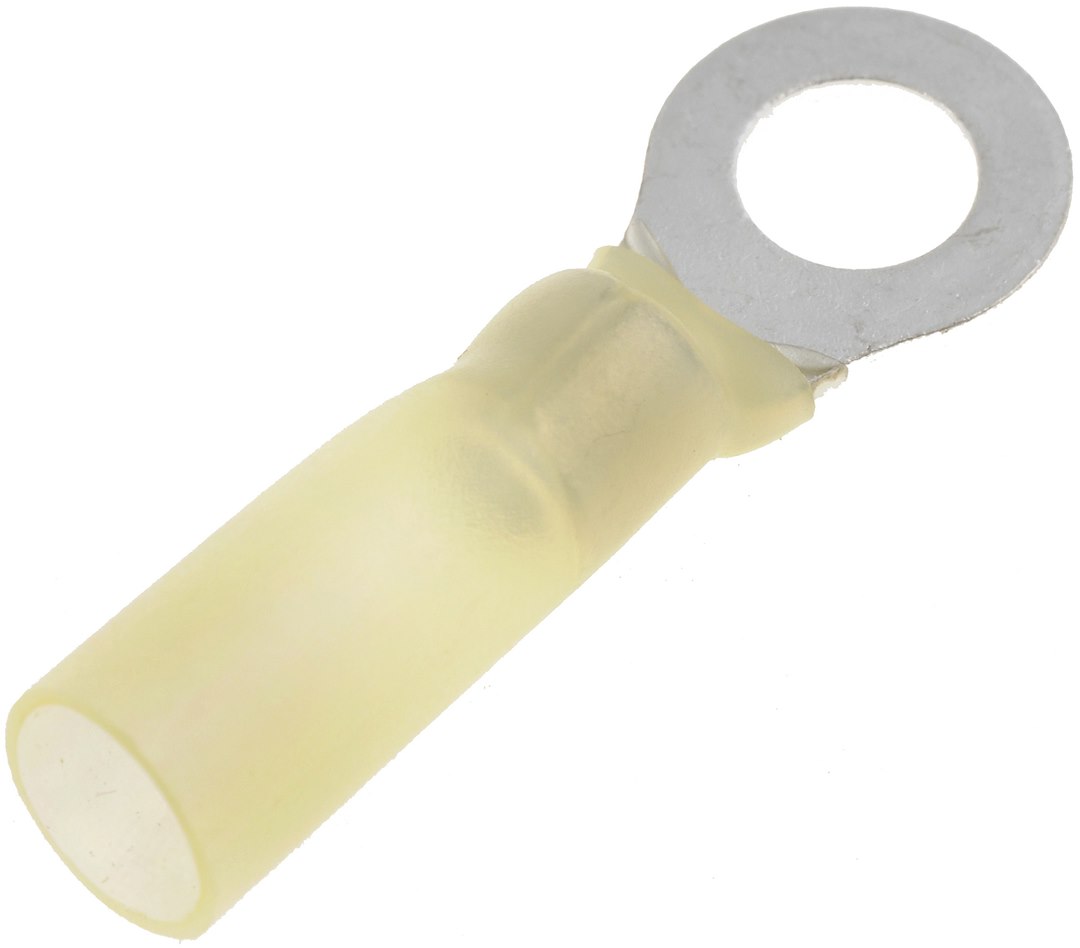 Dorman Wire Terminal End, Conduct-Tite ®, 1/4 Inch Ring Terminal, 12-10 Gauge Wire, Waterproof, Yellow, Pack of 7 – 85211