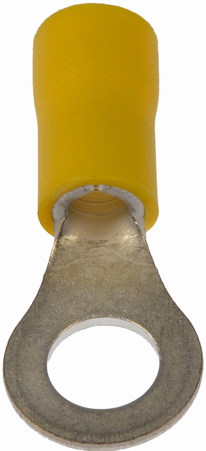 Dorman Wire Terminal End, Conduct-Tite ®, 1/4 Inch Ring Terminal, 12-10 Gauge Wire, With Insulation, Yellow, Pack of 11 – 85415