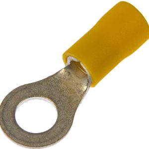 Dorman Wire Terminal End, Conduct-Tite ®, 1/4 Inch Ring Terminal, 12-10 Gauge Wire, With Insulation, Yellow, Pack of 11 – 85415