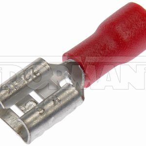 Dorman Wire Terminal End, Conduct-Tite ®, Red Female Blade Disconnect, 18 to 22 Gauge Wire, Set of 20 – 85450