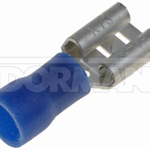 Dorman Wire Terminal End, Conduct-Tite ®, Blue Female Blade Disconnect, 14 to 16 Gauge Wire, Set of 20 – 85452
