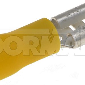 Dorman Wire Terminal End, Conduct-Tite ®, Yellow Female Blade Disconnect, 10 to 12 Gauge Wire, Set of 14 – 85454