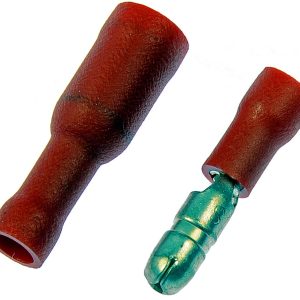 Dorman Wire Terminal End, Conduct-Tite ®, 0.157 Inch Female/Male Quick Splice Terminal, 22-18 Gauge Wire, Red, Pack of 10 – 85474