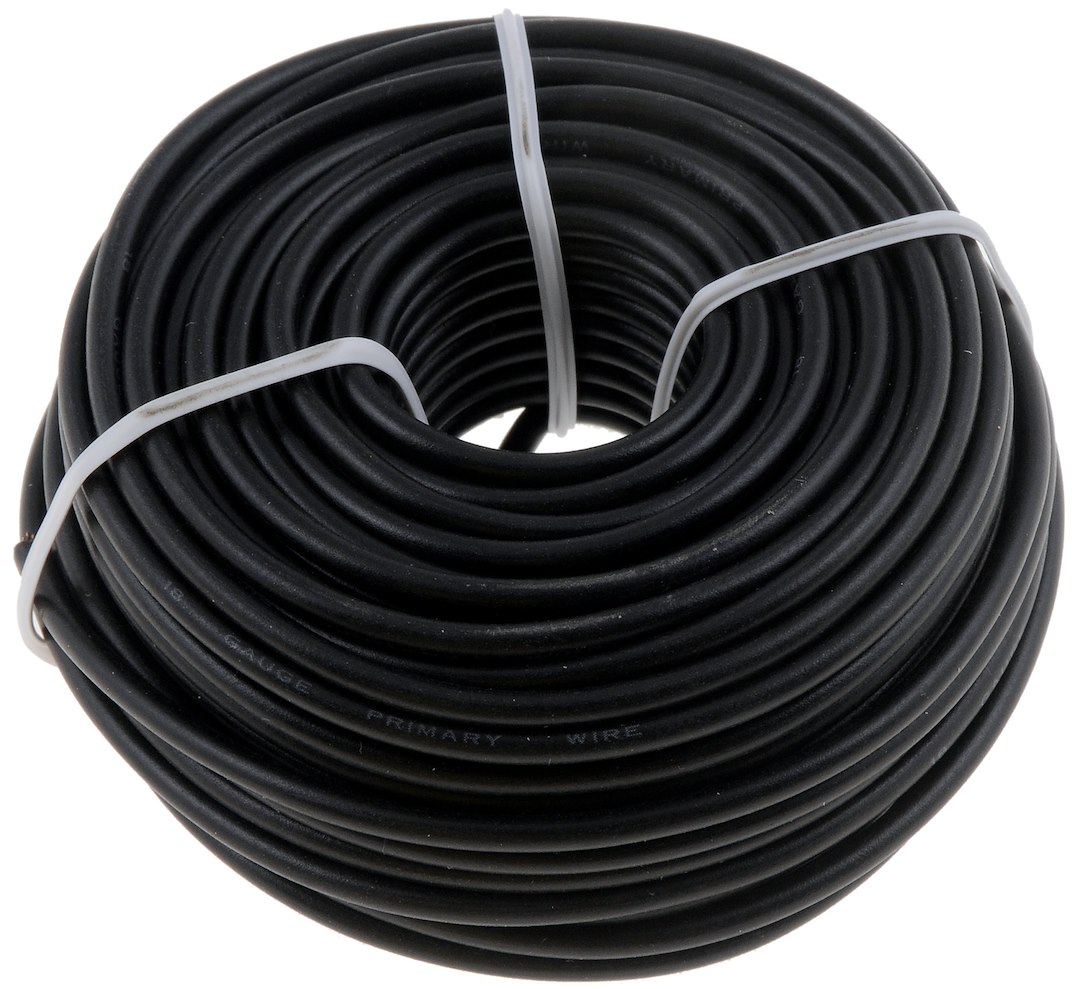 Dorman Primary Wire, Conduct-Tite ®, Stranded Conductor, 18 Gauge, Black, 40 Feet Length, Copper Conductor/ PVC Insulation – 85734
