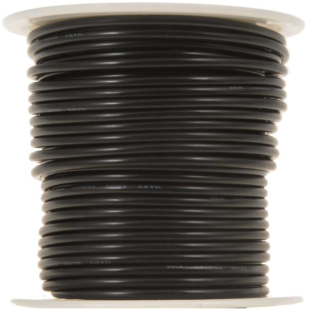 Dorman Primary Wire, Conduct-Tite ®, Stranded Conductor, 12 Gauge, Black, 100 Feet Length, Copper Conductor/ PVC Insulation – 85770