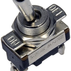 Dorman Multi Purpose Switch, Conduct-Tite ®, 12 Volt, 15 Amp Max, Toggle, Lever, Non-Lighted, Silver, Without Safety Cover – 85908