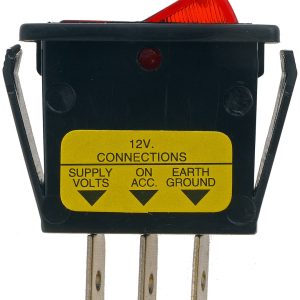 Dorman Multi Purpose Switch, Conduct-Tite ®, 12 Volt, 20 Amp Max, Rocker, Rectangular, Illuminated, Red, Without Safety Cover – 85920