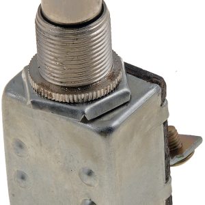 Dorman Multi Purpose Switch, Conduct-Tite ®, 12 Volt, 20 Amp Max, Push Button, Round, Non-Lighted, Silver, Without Safety Cover – 85935