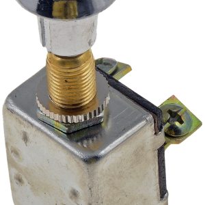 Dorman Multi Purpose Switch, Conduct-Tite ®, 12 Volt, 20 Amp Max, Push-On/ Pull-Off Switch, Round, Non-Lighted, Silver, Without Safety Cover – 85955