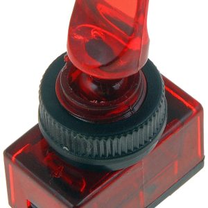 Dorman Multi Purpose Switch, Conduct-Tite ®, 12 Volt, 20 Amp Max, Toggle, Lever, Illuminated, Red, Without Safety Cover – 85960