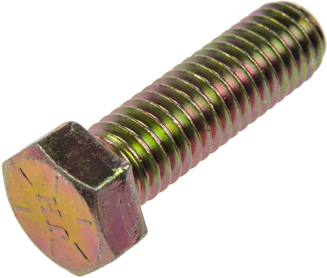 Dorman Bolt, Autograde ™, Standard Bolt, 8- 7/16-14 X 1-1/2 Inch Thread Size, Hex Style Head, Yellow Zinc Plated, Steel, Box of 8 – 860-315