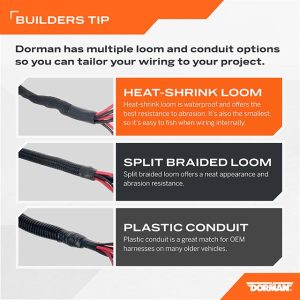 Dorman Wire Loom, Conduct-Tite ®, Plastic, Black, With 10 Foot Length X 3/8 Inch Diameter Tubing – 86663