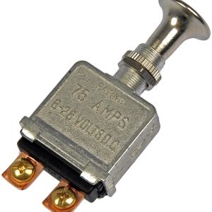 Dorman Multi Purpose Switch, Conduct-Tite ®, 12 Volt, 75 Amp Max, Push Pull, Round, Non-Lighted, Silver, Without Safety Cover – 86916