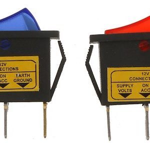 Dorman Multi Purpose Switch, Conduct-Tite ®, 12 Volt, 10 Amp Max, Rocker, Rectangular, Non-Lighted, Red/ Blue/ Amber/ Green – 86923