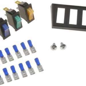 Dorman Multi Purpose Switch, Conduct-Tite ®, 12 Volt, 10 Amp Max, Rocker, Rectangular, Non-Lighted, Red/ Blue/ Amber/ Green – 86923