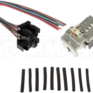 Dorman Headlight Switch, OE Solutions™, 9 Blade Terminals, Black/ Silver, Plastic, With 12 Inch Wiring Harness – 901-265
