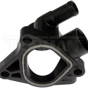 Dorman Thermostat Housing, OE Solutions™, 90 Degree Neck Angle, Gasket Seal, Black, Plastic, With O-Rings – 902-117