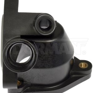 Dorman Thermostat Housing, OE Solutions™, 90 Degree Neck Angle, Gasket Seal, Black, Plastic, With O-Rings – 902-117