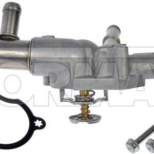 Dorman Thermostat Housing, OE Solutions ™, 10 Degree Neck, Natural, Metal, With Gasket/ Thermostat/ 3 Bolts – 902-693