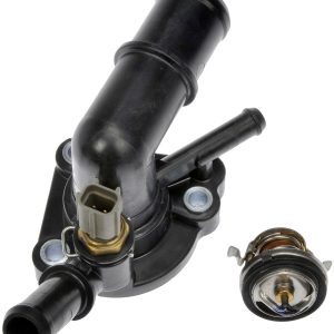 Dorman Thermostat Housing, OE Solutions ™, 90 Degree Neck, Black, Plastic, With Gasket/ Thermostat/ Sensor – 902-784