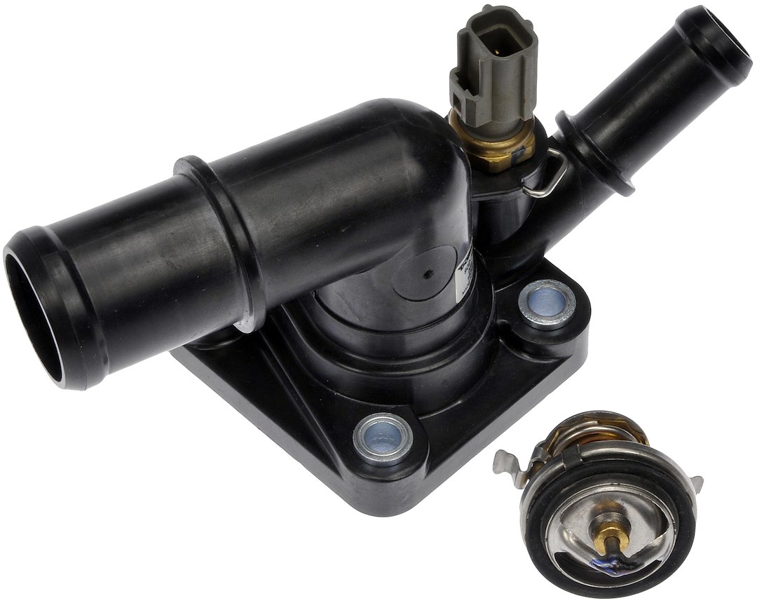 Dorman Thermostat Housing, OE Solutions ™, 90 Degree Neck, Black, Plastic, With Gasket/ Thermostat/ Sensor – 902-784