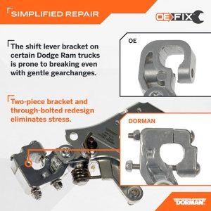 Dorman Auto Trans Shifter Cable Bracket, OE Solutions™, Natural/ Black, Aluminum/ Steel/ Polyamide – 905-671