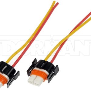 Dorman Headlight Socket, Conduct-Tite®, H11 Ceramic Socket, Set of 2, With 16 Awg Wiring Harness – 90803