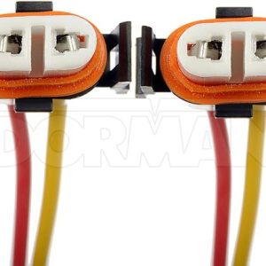 Dorman Headlight Socket, Conduct-Tite®, H11 Ceramic Socket, Set of 2, With 16 Awg Wiring Harness – 90803