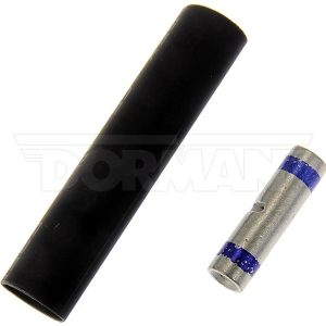 Dorman Wire Terminal End, Conduct-Tite®, Butt Terminal, 16-14 Gauge Wire, Steel Connector, Blue, Set of 10, With 10 Shrink Tubes – 90905