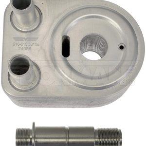 Dorman Fluid Cooler, OE Solutions™, For Engine Oil, 6-1/2 Inch Length X 3.7 Inch Width X 4 Inch Depth, 10 Core Rows, Male Fitting Type – 918-615