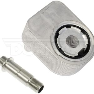 Dorman Fluid Cooler, OE Solutions™, For Engine Oil, 6-1/2 Inch Length X 3.7 Inch Width X 4 Inch Depth, 10 Core Rows, Male Fitting Type – 918-615