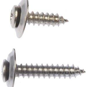 Dorman Screw, Autograde™, Trim Panel, #10 X 3/4 Inch Length/ #10 X 1 Inch Length, Sems Head, Steel, Chrome, Pack of 5 – 961-230