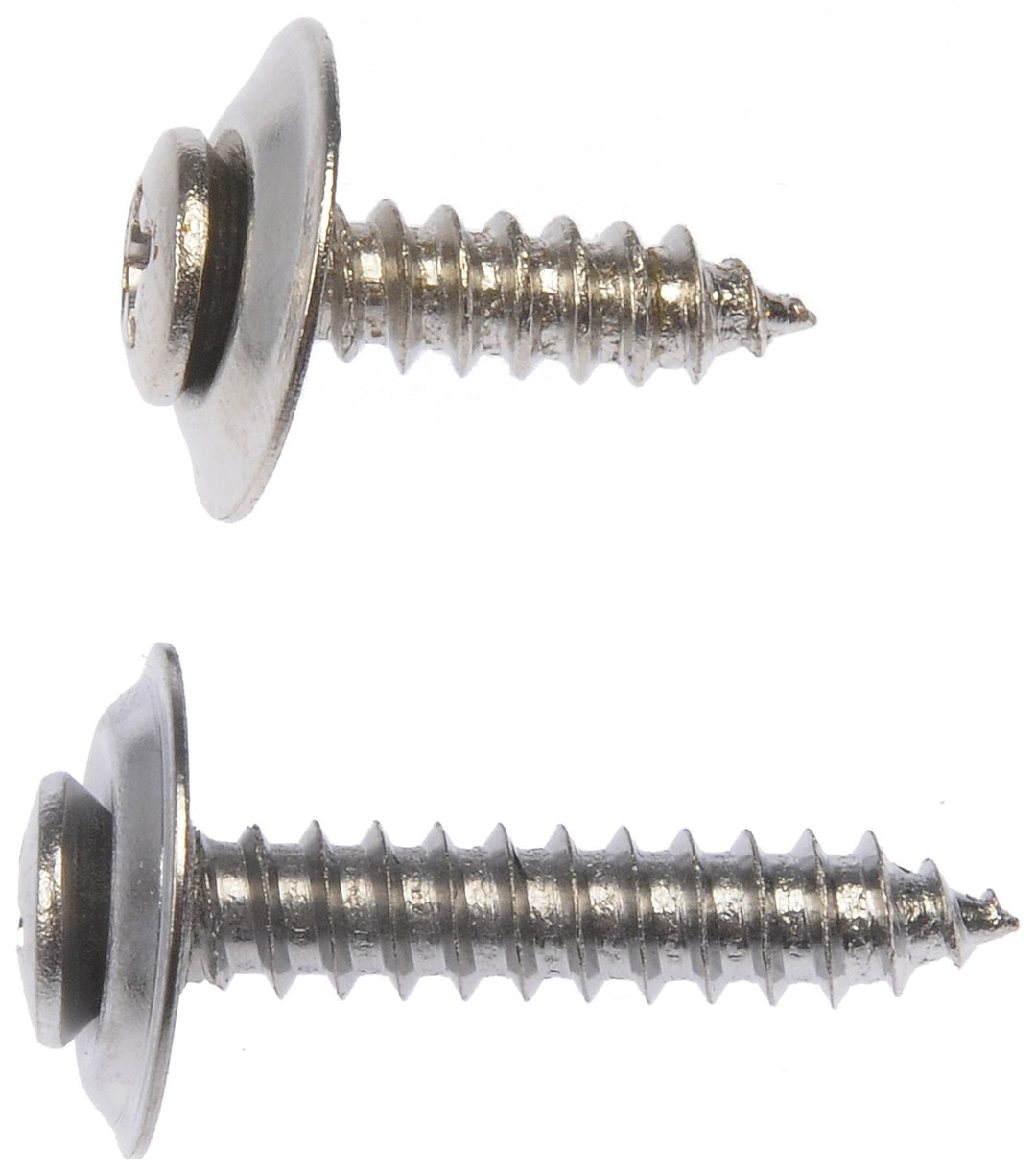 Dorman Screw, Autograde™, Trim Panel, #10 X 3/4 Inch Length/ #10 X 1 Inch Length, Sems Head, Steel, Chrome, Pack of 5 – 961-230