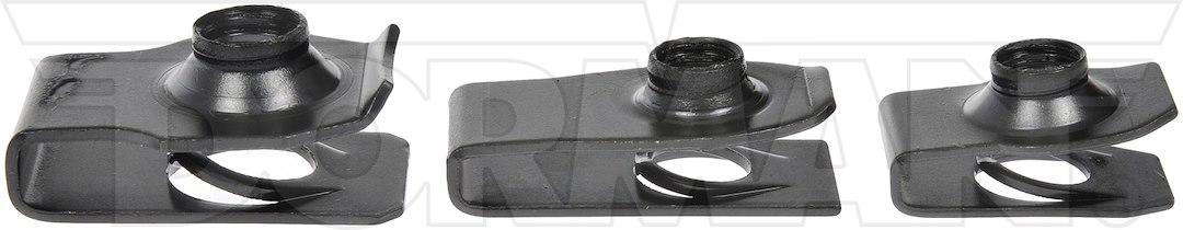 Dorman Clip Nut, OE Solutions ™, U Type, 5/16 Inch -18 and 3/8 Inch-16 Right Hand Thread, 1.33 and 0.98 Inch Length, Black, Steel – 961-325D