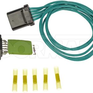 Dorman Heater Fan Motor Resistor, OE Solutions™, 5 Male Blade Terminal, With 18-1/2 Inch Wiring Harness and Three Butt Connectors – 973-275