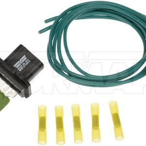 Dorman Heater Fan Motor Resistor, OE Solutions™, 5 Male Blade Terminal, With 18-1/2 Inch Wiring Harness and Three Butt Connectors – 973-275