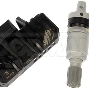 Dorman Tire Pressure Monitoring System – TPMS Sensor, OE Solutions ™, Programmable, 315 to 433 Megahertz Frequency, Silver, Plastic – 974-304