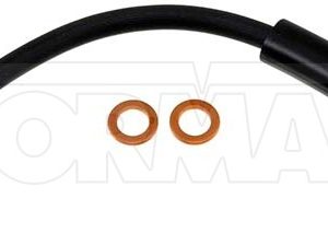 Dorman Brake Line, First Stop ™, 12.38 Inch Length, Black, Rubber Outer Sleeve, Flexible Hose, DOT Approved, With Gasket – H380271